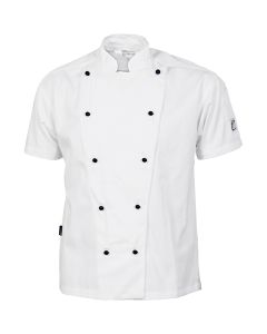 DNC Chefs Unisex Traditional Short Sleeve Jacket-White-2XS