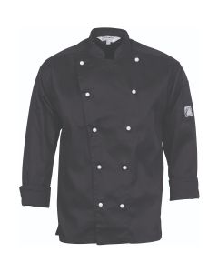 DNC Unisex Traditional Chef Long Sleeve Jacket-Black-2XS
