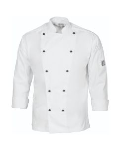 DNC Unisex Traditional Chef Long Sleeve Jacket-White-2XS