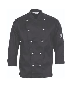DNC Unisex Chefs Three Way Air Flow Long Sleeve Jacket-Black-XS