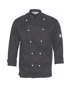 DNC Unisex Chefs Three Way Air Flow Long Sleeve Jacket-Black-XS