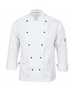 DNC Unisex Chefs Three Way Air Flow Long Sleeve Jacket-White-XS