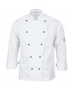 DNC Unisex Chefs Three Way Air Flow Long Sleeve Jacket-White-XS