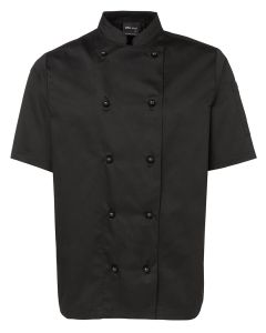 JBs wear Unisex Chefs Jacket Short Sleeve-Black-2XS