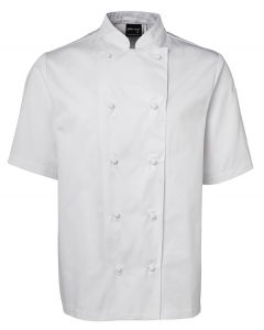 JBs wear Unisex Chefs Jacket Short Sleeve-White-2XS
