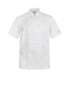 Chefs Craft Unisex Executive Chefs Light Weight Jacket Short Sleeve -White-3XS