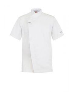 Chefs Craft Unisex Chefs Tunic With Concealed Front Short Sleeve -White-2XS