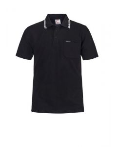 Chefs Craft Men's Hospitality Polo Shirt Short Sleeve-XS-Black Check