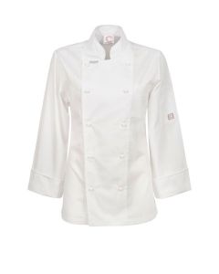 Chefs Craft Ladies Executive Chefs Light Weight Jacket Long Sleeve -White-6