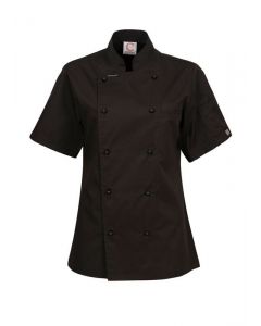 Chefs Craft Ladies Executive Chefs Light Weight Jacket Short Sleeve -Black-6