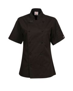 Chefs Craft Ladies Executive Chefs Light Weight Jacket Short Sleeve -Black-6