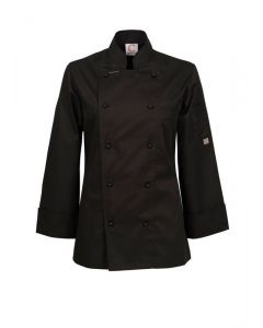 Chefs Craft Ladies Executive Chefs Light Weight Jacket Long Sleeve -Black-6