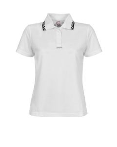Chefs Craft Ladies Hospitality Polo Shirt Short Sleeve-6-White Check