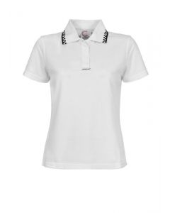 Chefs Craft Ladies Hospitality Polo Shirt Short Sleeve-6-White Check