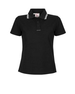 Chefs Craft Ladies Hospitality Polo Shirt Short Sleeve-6-Black Check