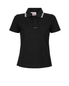 Chefs Craft Ladies Hospitality Polo Shirt Short Sleeve-6-Black Check