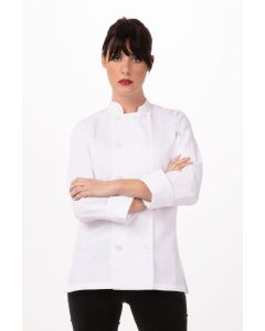 Chef Works Women's Le Mans White Chef Long Sleeve Jacket-White-XS