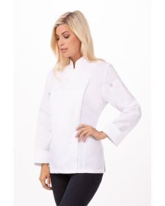 Chef Works Women's Lansing Chef Long Sleeve Jacket-White-XS