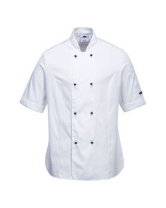 Portwest Ladies Rachel Chefs Jacket Short Sleeve -White-XS