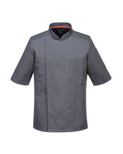 Portwest Men's Chefs Jacket Mesh Air Pro Short Sleeve -Slate Grey-S