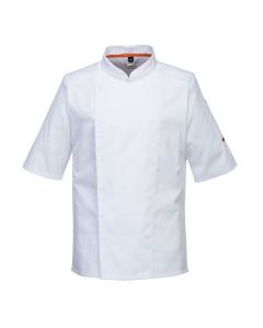 Portwest Men's Chefs Jacket Mesh Air Pro Short Sleeve -White-S
