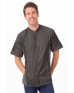Chef Works Men's Tribeca Chef Short Sleeve Jacket-Black-S