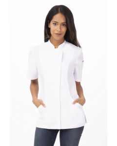 Chef Works Roxby Women's Chef Short Sleeve Jacket-White-XS