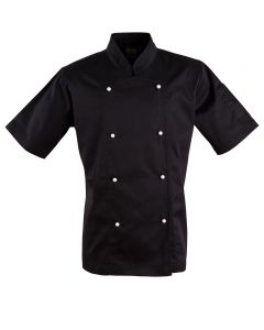 Benchmark Unisex Chefs Short Sleeve Jacket-Black-2XS