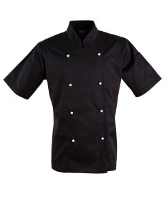 Benchmark Unisex Chefs Short Sleeve Jacket-Black-2XS