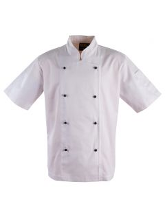 Benchmark Unisex Chefs Short Sleeve Jacket-White-2XS