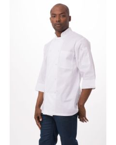 Chef Works Unisex Morocco 3/4 Sleeve Chef Long Sleeve Jacket-White-XS