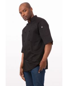 Chef Works Men's Montreal Cool Vent Chef Short Sleeve Jacket-Black-XS