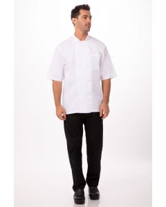 Chef Works Men's Montreal Cool Vent Chef Short Sleeve Jacket-White-XS