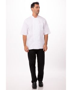 Chef Works Men's Montreal Cool Vent Chef Short Sleeve Jacket-White-XS