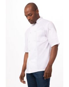 Chef Works Men's Volnay White Chef Short Sleeve Jacket-White-XS