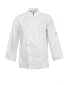 Chefs Craft Unisex Executive Chefs Long Sleeve Jacket With Press Studs -White-2XS