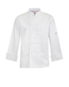 Chefs Craft Unisex Classic Long Sleeve Chefs Jacket -White-3XS
