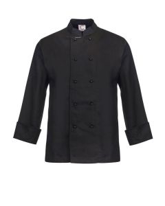 Chefs Craft Unisex Classic Long Sleeve Chefs Jacket -Black-3XS
