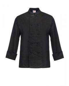 Chefs Craft Unisex Classic Long Sleeve Chefs Jacket -Black-3XS