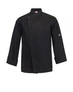 Chefs Craft Unisex Chefs Tunic With Concealed Studs Long Sleeve -Black-2XS